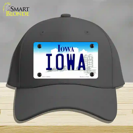 Iowa State Novelty License Plate Hat Cotton / Charcoal