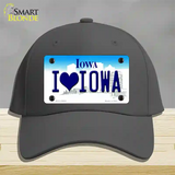 I Love Iowa Novelty License Plate Hat Cotton / Charcoal