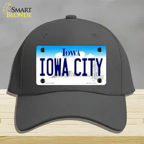 Iowa City Iowa Novelty License Plate Hat Cotton / Charcoal