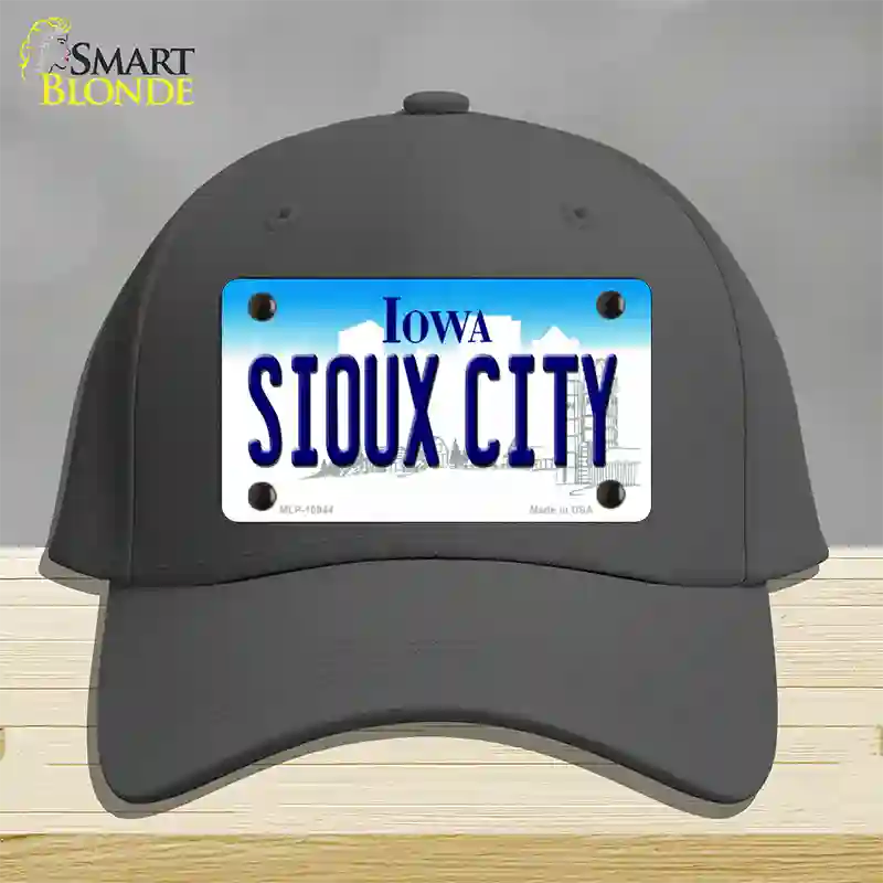 Sioux City Iowa Novelty License Plate Hat Cotton / Charcoal