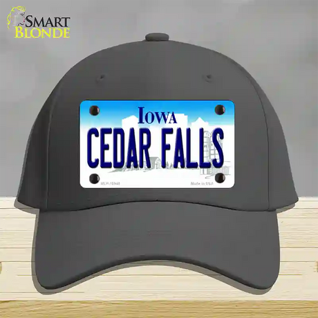 Cedar Falls Iowa Novelty License Plate Hat Cotton / Charcoal