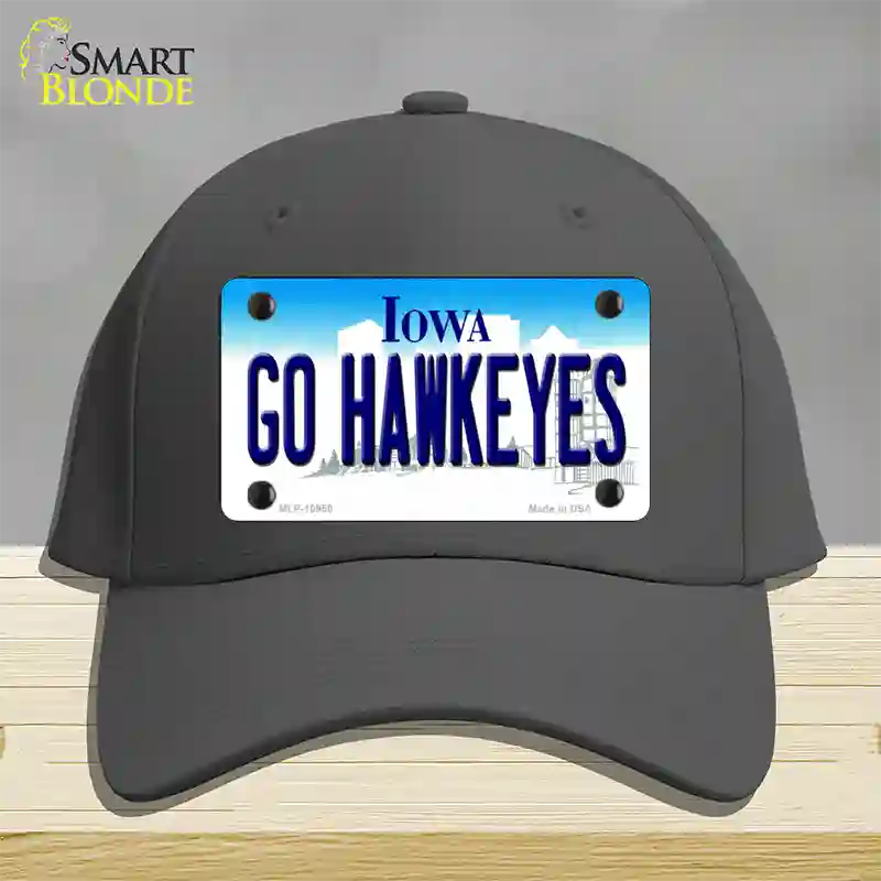 Go Hawkeyes Iowa Novelty License Plate Hat Cotton / Charcoal