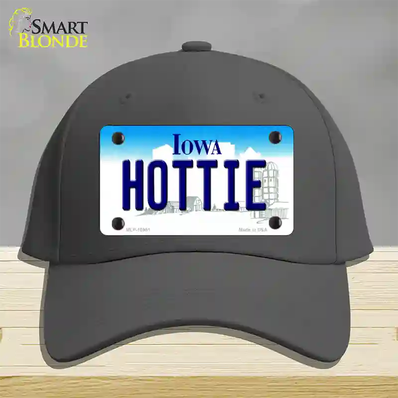 Hottie Iowa Novelty License Plate Hat Cotton / Charcoal