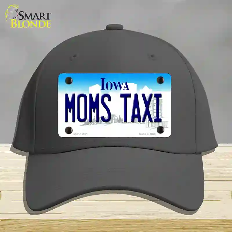 Moms Taxi Iowa Novelty License Plate Hat Cotton / Charcoal