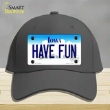 Have Fun Iowa Novelty License Plate Hat Cotton / Charcoal