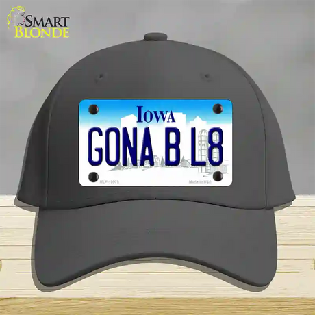 Gona B L8 Iowa Novelty License Plate Hat Cotton / Charcoal