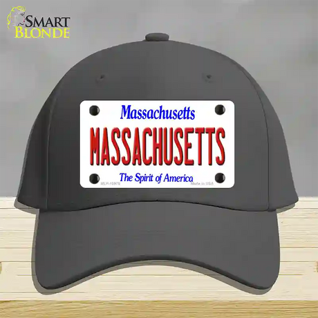 Massachusetts State Novelty License Plate Hat Cotton / Charcoal