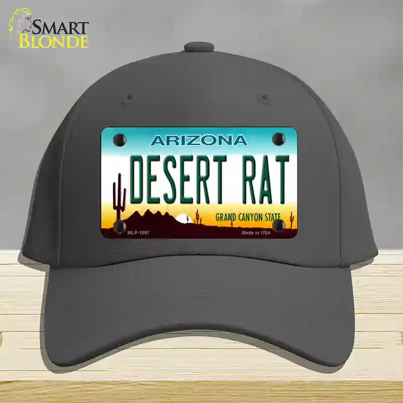 Desert Rat Arizona Novelty License Plate Hat Cotton / Charcoal