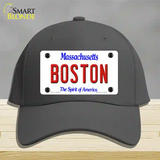 Boston Massachusetts Novelty License Plate Hat Cotton / Charcoal