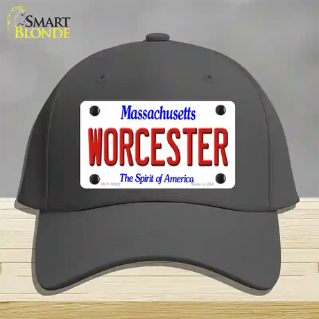 Worcester Massachusetts Novelty License Plate Hat Cotton / Charcoal