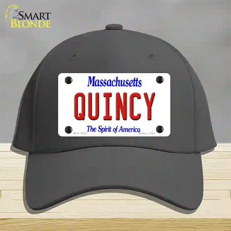 Quincy Massachusetts Novelty License Plate Hat Cotton / Charcoal