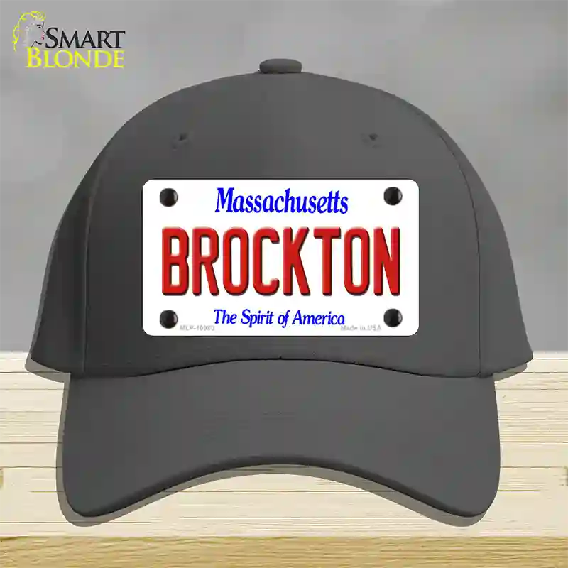 Brockton Massachusetts Novelty License Plate Hat Cotton / Charcoal