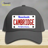 Cambridge Massachusetts Novelty License Plate Hat Cotton / Charcoal