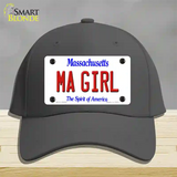 MA Girl Massachusetts Novelty License Plate Hat Cotton / Charcoal