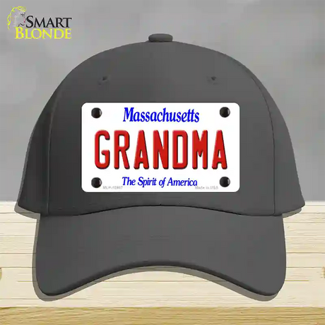 Grandma Massachusetts Novelty License Plate Hat Cotton / Charcoal