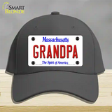 Grandpa Massachusetts Novelty License Plate Hat Cotton / Charcoal