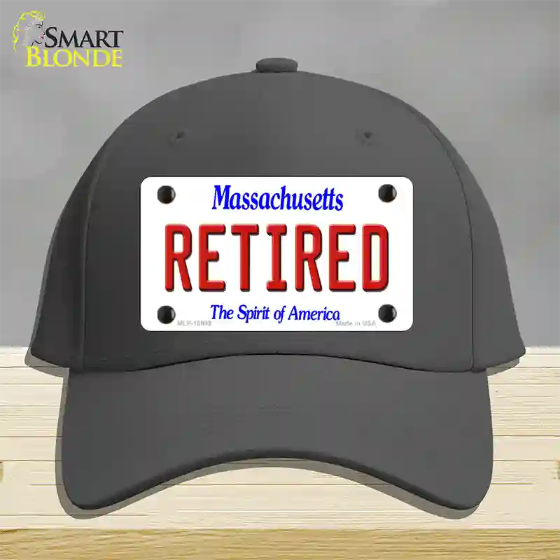 Retired Massachusetts Novelty License Plate Hat Cotton / Charcoal