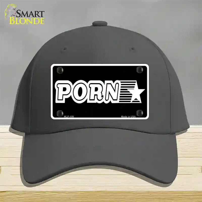 Porn Star Novelty License Plate Hat Cotton / Charcoal