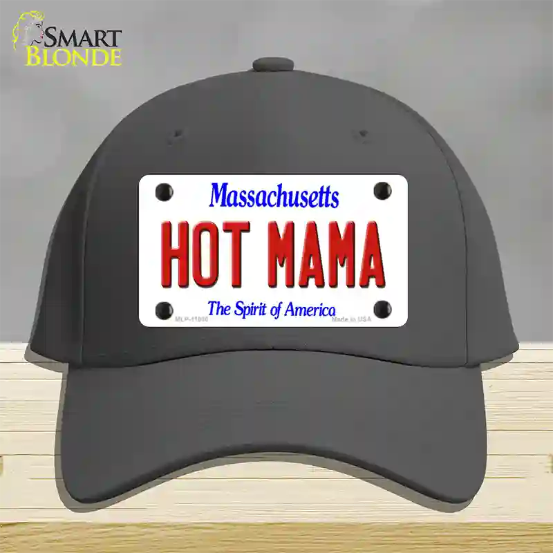 Hot Mama Massachusetts Novelty License Plate Hat Cotton / Charcoal