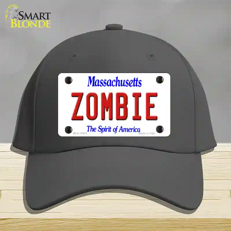 Zombie Massachusetts Novelty License Plate Hat Cotton / Charcoal