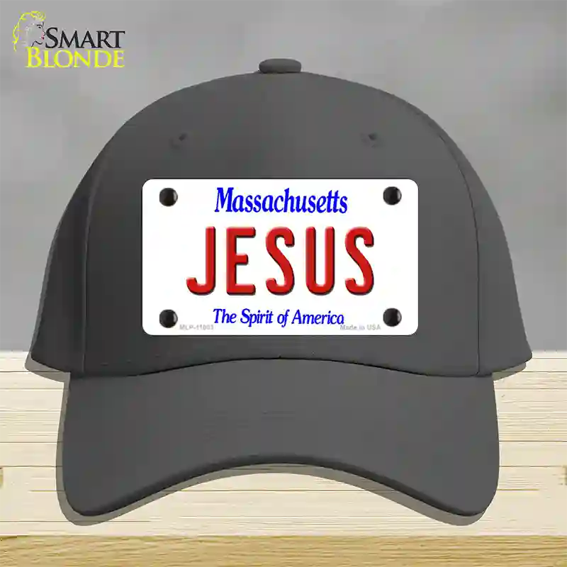 Jesus Massachusetts Novelty License Plate Hat Cotton / Charcoal