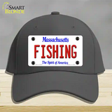 Fishing Massachusetts Novelty License Plate Hat Cotton / Charcoal