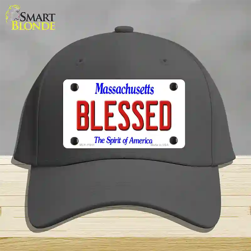 Blessed Massachusetts Novelty License Plate Hat Cotton / Charcoal