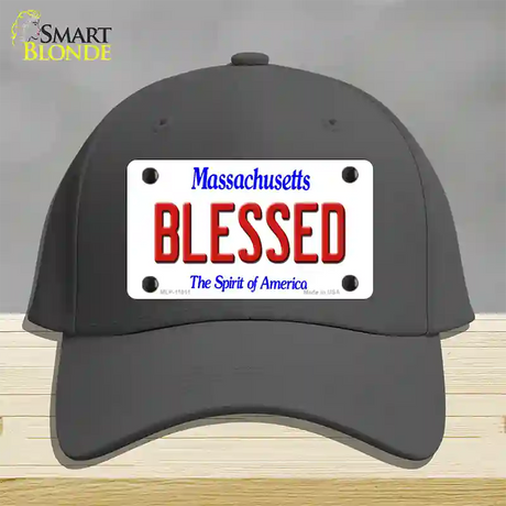 Blessed Massachusetts Novelty License Plate Hat Cotton / Charcoal