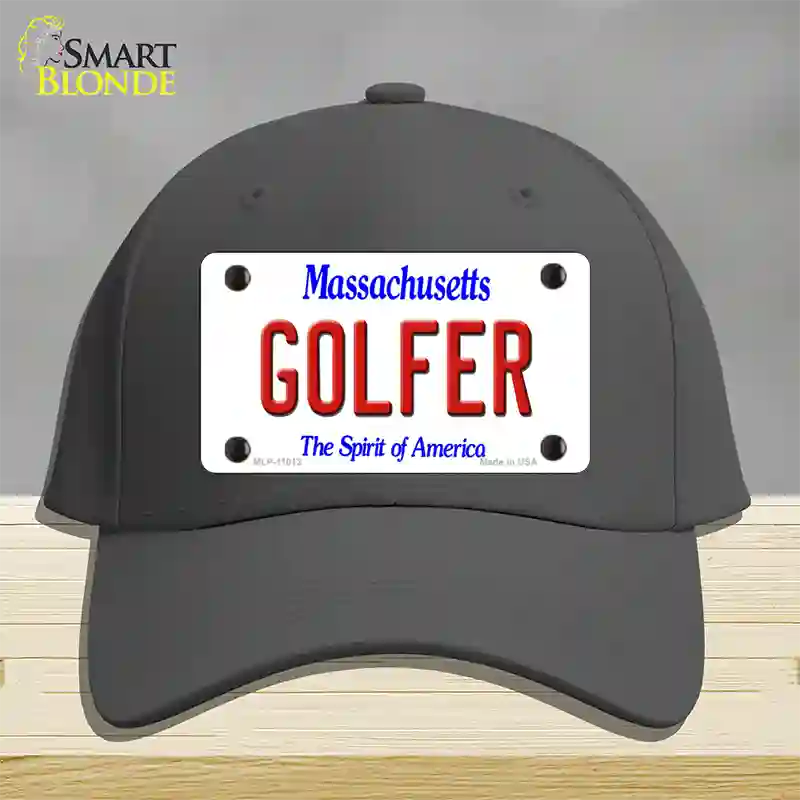 Golfer Massachusetts Novelty License Plate Hat Cotton / Charcoal