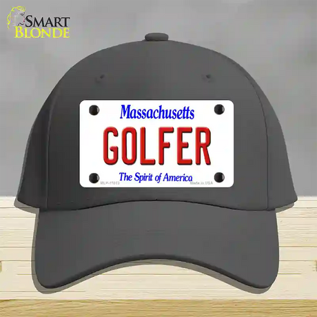 Golfer Massachusetts Novelty License Plate Hat Cotton / Charcoal