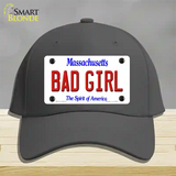 Bad Girl Massachusetts Novelty License Plate Hat Cotton / Charcoal