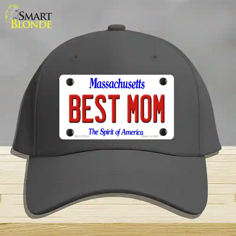 Best Mom Massachusetts Novelty License Plate Hat Cotton / Charcoal