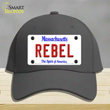 Rebel Massachusetts Novelty License Plate Hat Cotton / Charcoal