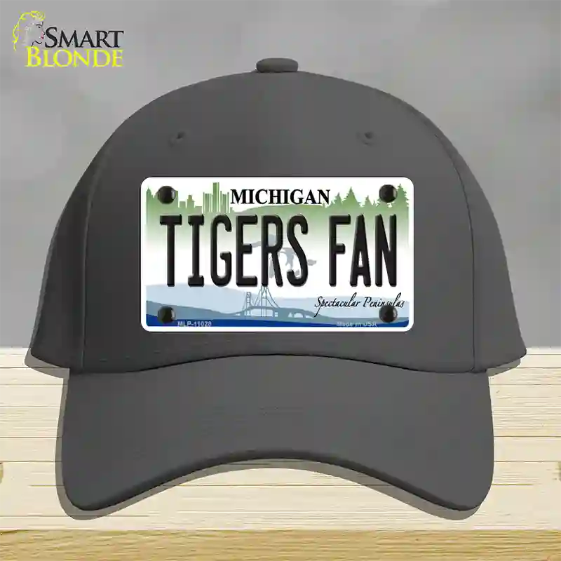 Tigers Fans Michigan Novelty License Plate Hat Cotton / Charcoal