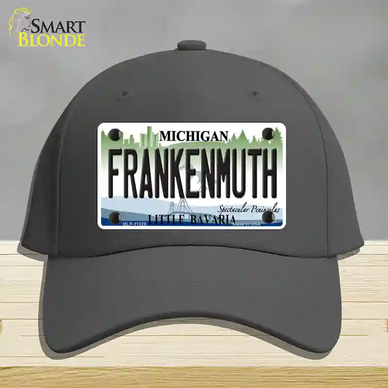 Frankenmuth Michigan Novelty License Plate Hat Cotton / Charcoal