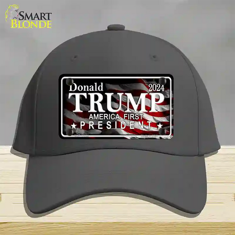 America First Trump Novelty License Plate Hat Cotton / Charcoal