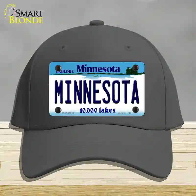 Minnesota State Novelty License Plate Hat Cotton / Charcoal