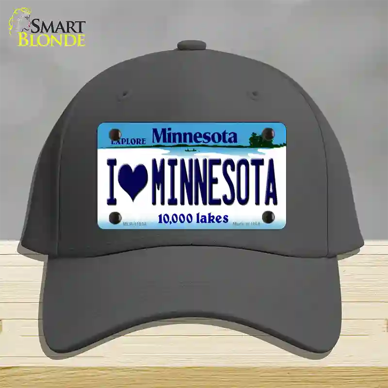 I Love Minnesota Novelty License Plate Hat Cotton / Charcoal