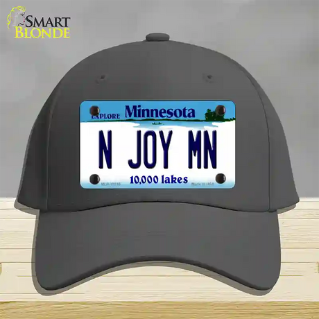 N Joy MN Minnesota Novelty License Plate Hat Cotton / Charcoal