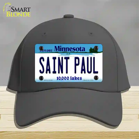 Saint Paul Minnesota State Novelty License Plate Hat Cotton / Charcoal