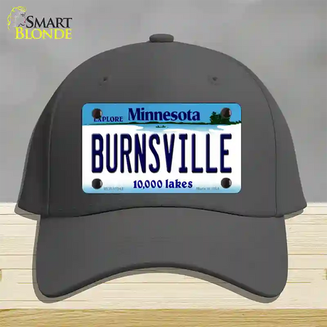 Burnsville Minnesota State Novelty License Plate Hat Cotton / Charcoal