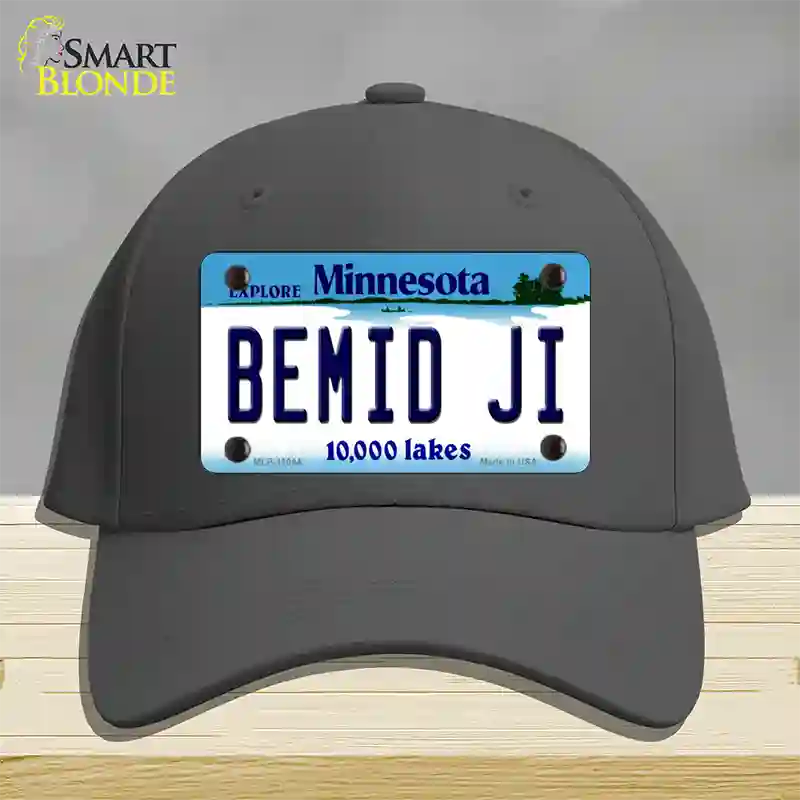 Bemid Ji Minnesota State Novelty License Plate Hat Cotton / Charcoal