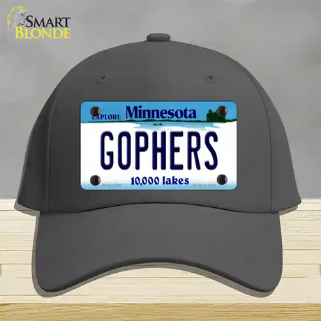 Gophers Minnesota State Novelty License Plate Hat Cotton / Charcoal