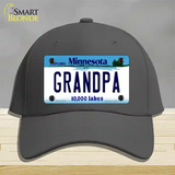 Grandpa Minnesota State Novelty License Plate Hat Cotton / Charcoal