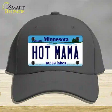 Hot Mama Minnesota State Novelty License Plate Hat Cotton / Charcoal