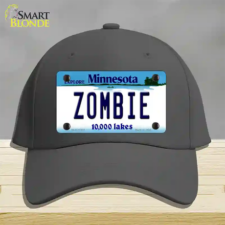 Zombie Minnesota State Novelty License Plate Hat Cotton / Charcoal