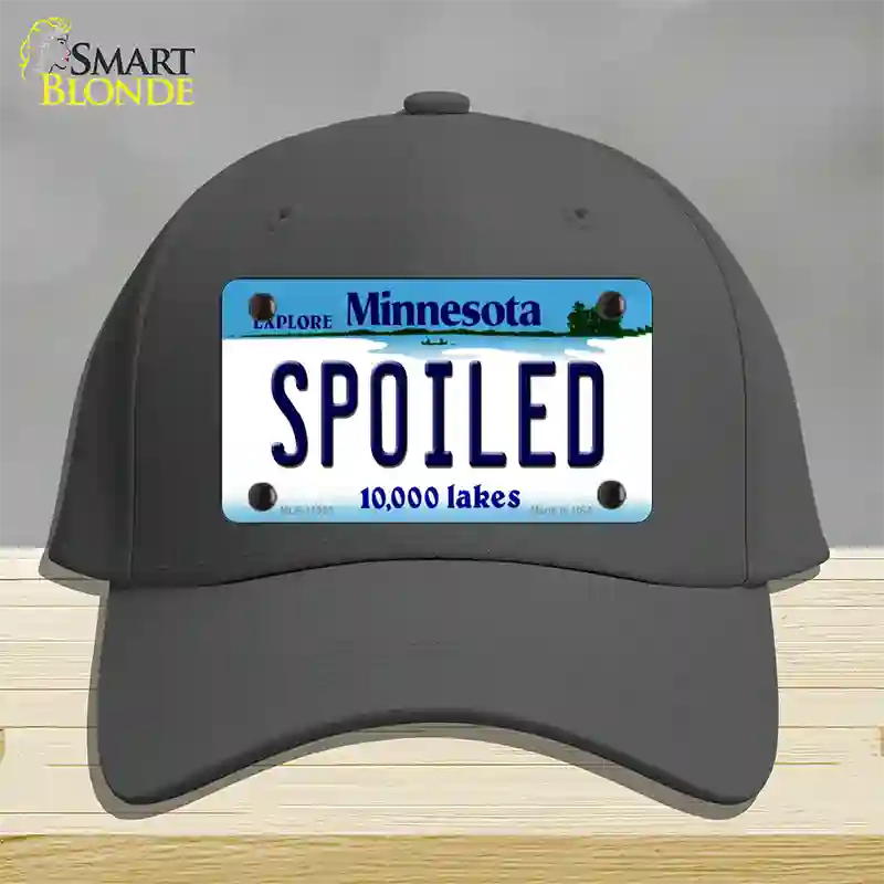 Spoiled Minnesota State Novelty License Plate Hat Cotton / Charcoal