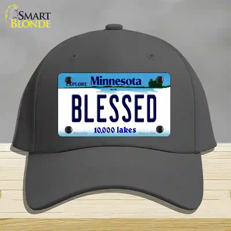 Blessed Minnesota State Novelty License Plate Hat Cotton / Charcoal