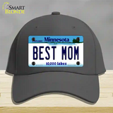 Best Mom Minnesota State Novelty License Plate Hat Cotton / Charcoal