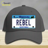 Rebel Minnesota State Novelty License Plate Hat Cotton / Charcoal